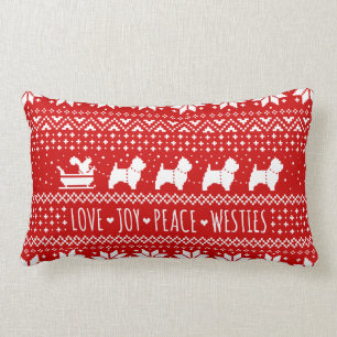 Liebe Joy Peace Westies Feierliche Weihnachtsfeier Lendenkissen