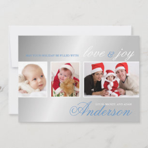 Liebe & Joy Tri-Foto-Fotokarte Feiertagskarte