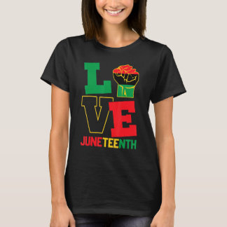 Liebe Juneteeth Pride Black History stolz auf Amer T-Shirt
