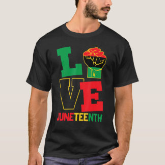 Liebe Juneteeth Pride Black History stolz auf Amer T-Shirt