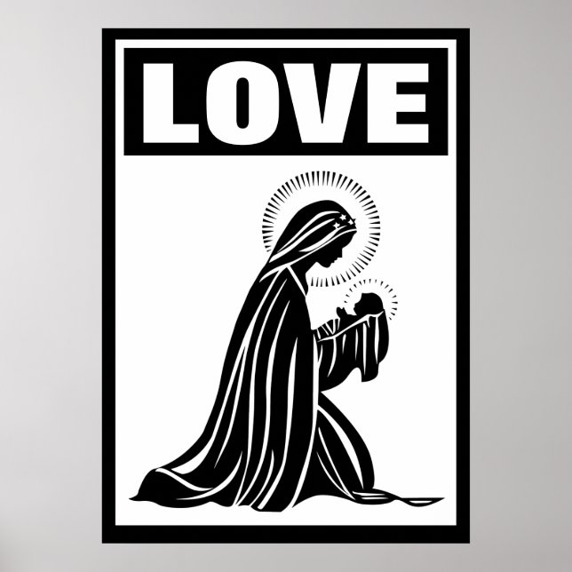 LIEBE JUNGFRAU MARY BABY JESUS NATIVITY CATHOLIC POSTER (Vorne)
