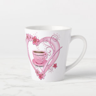 Liebe Kaffee Pink Blume Herz Milchtasse
