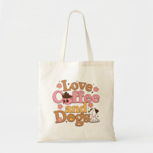 Liebe Kaffee und Hunde Retro Tragetasche