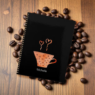 Liebe Kaffeetasse Wasserfarbe Monogramm Planer