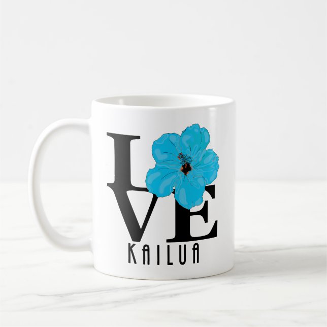 LIEBE Kailua Blue Hibiskus 11oz Kaffeetasse (Links)