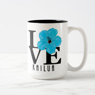 LIEBE Kailua Blue Hibiskus 15oz Zweifarbige Tasse
