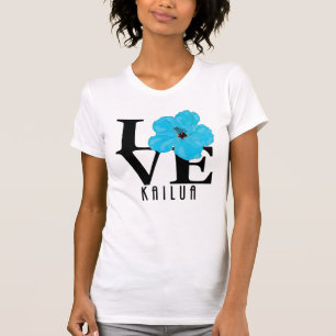 LIEBE Kailua Blue Hibiskus (Vordruck) T-Shirt