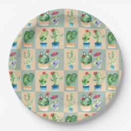 Liebe Kakteen - Aquarell (2) Pappteller