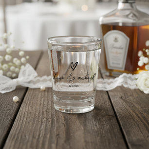 Liebe Kalligrafie Herzschwarz B&W ID940 Schnapsglas