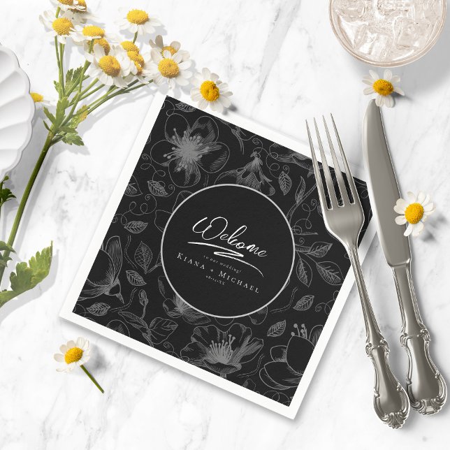 Liebe Kalligrafie HochzeitflorPattern Welpen ID940 Serviette (Von Creator hochgeladen)