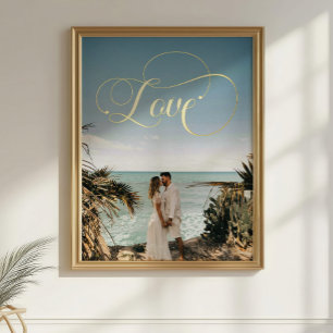 Liebe Kalligraphie Couple Foto Foil Print Foliendrucke