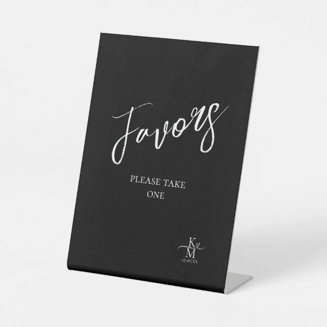 Liebe Kalligraphie Favors Herzweiße ID940 Sockelschild (Vorderseite)