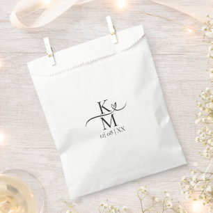 Liebe Kalligraphie-Initialen Herzschwarz B&W ID940 Geschenktütchen