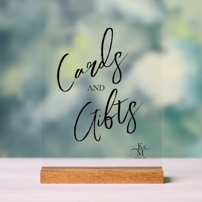 Liebe Kalligraphische Karten und Geschenke Herz Sc Acrylschild (Neutral)