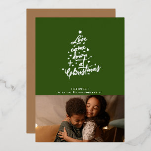 Liebe kam Weihnachtskarte aus Folie Folien Feiertagskarte