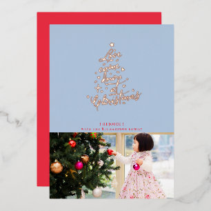 Liebe kam Weihnachtskarte herab Folien Feiertagskarte