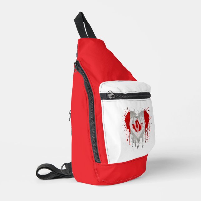 Liebe Kanada-Flagge Crossbody Bag (Linke Seite)