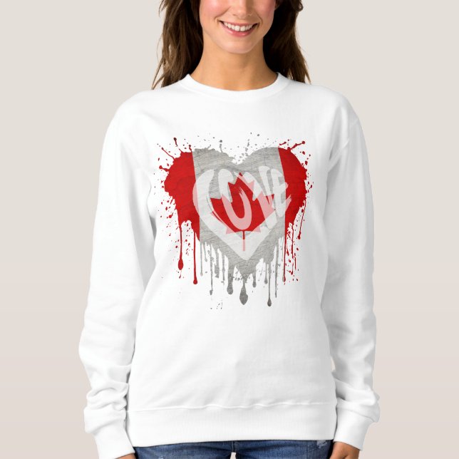 Liebe Kanada-Flagge Sweatshirt (Vorderseite)