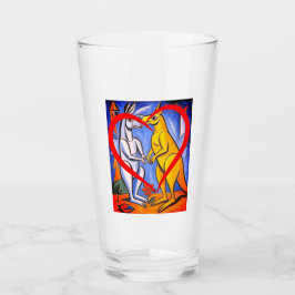 Liebe Kängurus Australisches Tier Glas