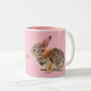 Liebe-Kaninchen-Häschen-Waldkaninchen des Rosa-I Zweifarbige Tasse