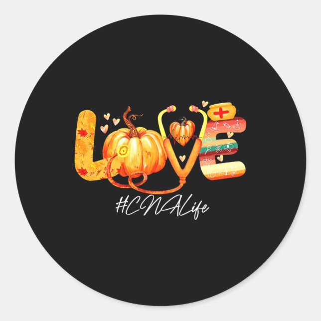 Liebe kann Life Pumpkin Herbst Erntedank Nur Runder Aufkleber (Vorderseite)