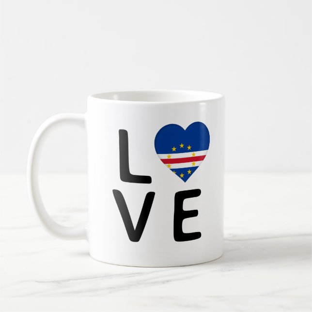 Liebe - Kap-Verde-Flagge Kaffeetasse (Links)