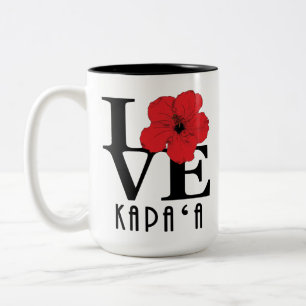 LIEBE Kapa`a Hawaii Roter Hibiskus 15oz Zweifarbige Tasse