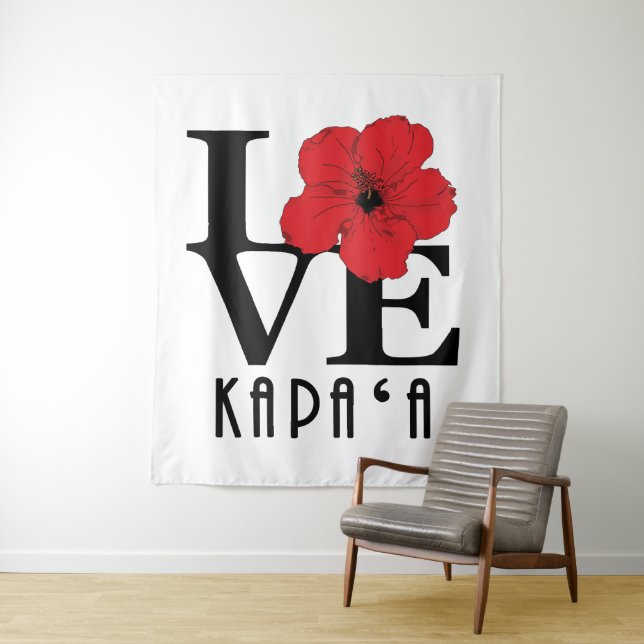 LIEBE Kapa`a Hawaii Roter Hibiskus Wandteppich (Beispiel)