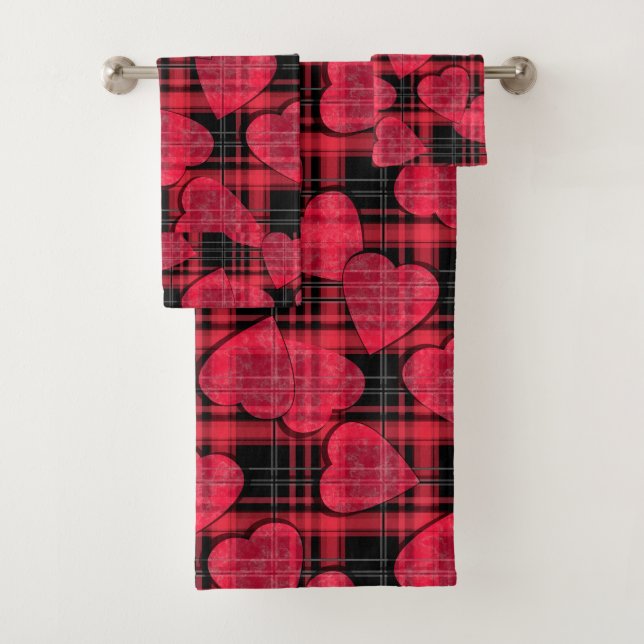 Liebe kariert badhandtuch set (Insitu)