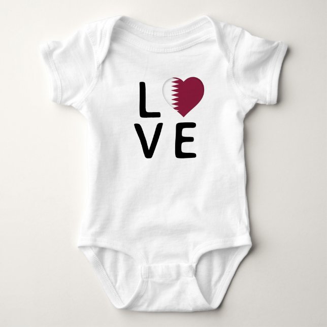 Liebe - Katar-Flagge Baby Strampler (Vorderseite)