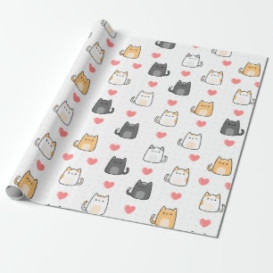 Liebe, Katze Geschenkpapier