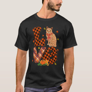 Liebe Katze Herbst Katze Kätzchen Besitzer Orange  T-Shirt