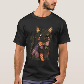 Liebe Katze mit Patchwork-Muster Gruselig - Süße H T-Shirt
