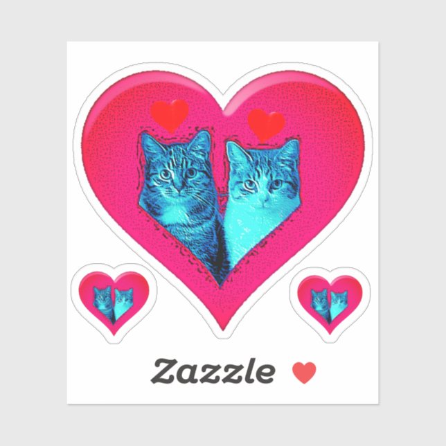 LIEBE KATZEN AUFKLEBER (Blatt)
