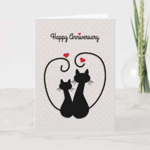 Liebe Katzen, glücklicher Hochzeitstag Karte