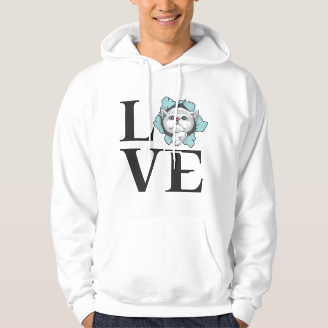 Liebe Katzen Hoodie (Vorderseite)