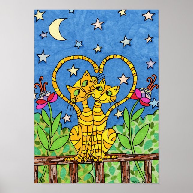 Liebe Katzen Kunst Poster (Vorne)
