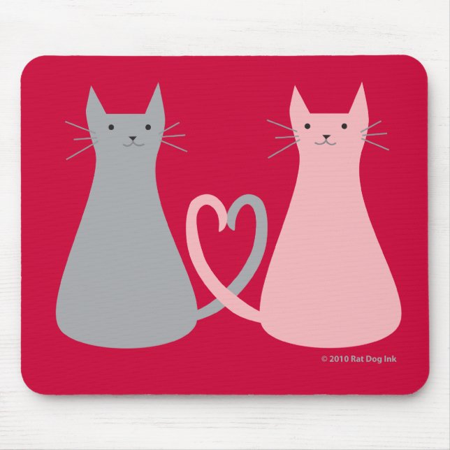 Liebe-Katzen-Mausunterlage Mousepad (Vorne)
