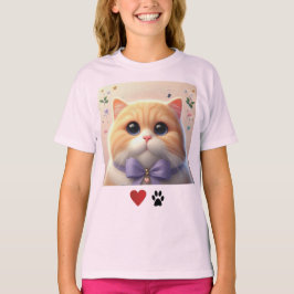 Liebe Katzen Niedlich Katze Pink Girls T - Shirt