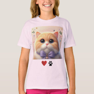 Liebe Katzen Niedlich Katze Pink Girls T - Shirt