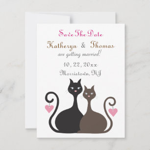 Liebe-Katzen-Save the Date Mitteilungs-flache Save The Date