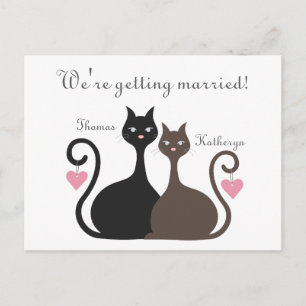 Liebe-Katzen-Save the Date Mitteilungs-Postkarte Ankündigungspostkarte