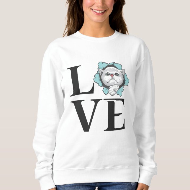 Liebe Katzen Sweatshirt (Vorderseite)