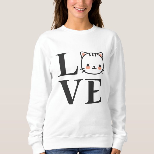 Liebe Katzen Sweatshirt (Vorderseite)