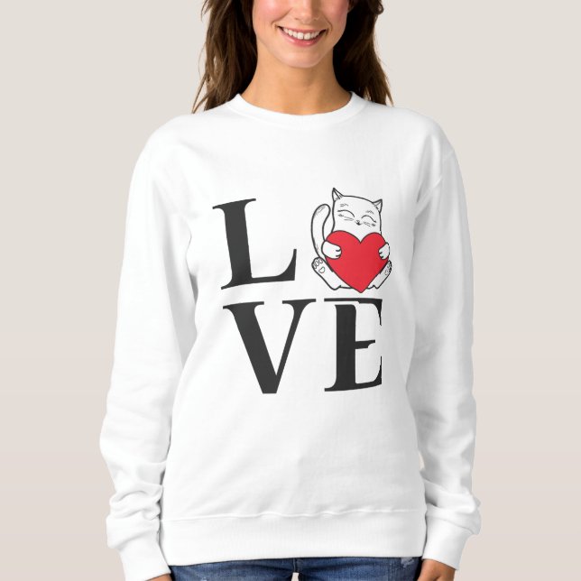 Liebe Katzen Sweatshirt (Vorderseite)