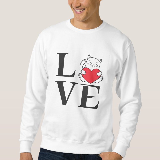 Liebe Katzen Sweatshirt (Vorderseite)