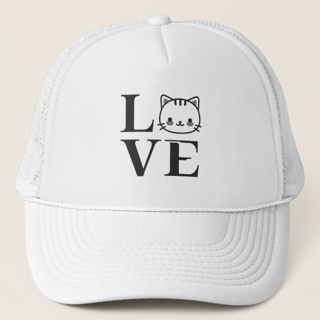 Liebe Katzen Truckerkappe (Vorderseite)