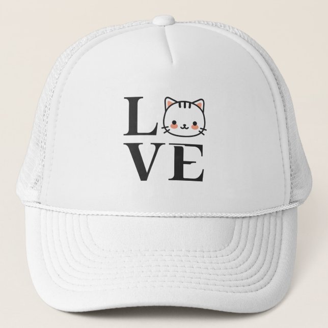 Liebe Katzen Truckerkappe (Vorderseite)