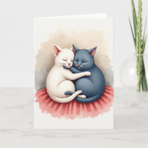 Liebe Katzen Umarmen Karte