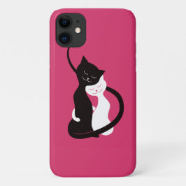 Liebe-Katzen umarmen - niedliches Kitty-Kunst-Rosa Case-Mate iPhone Hülle